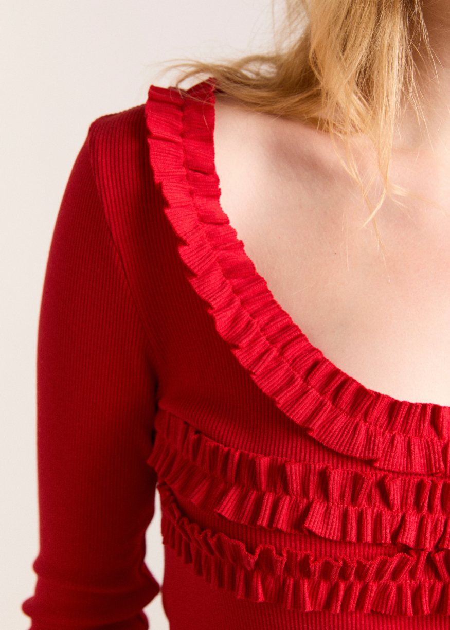 Damson Madder Varsha Cardigan - Cherry Red