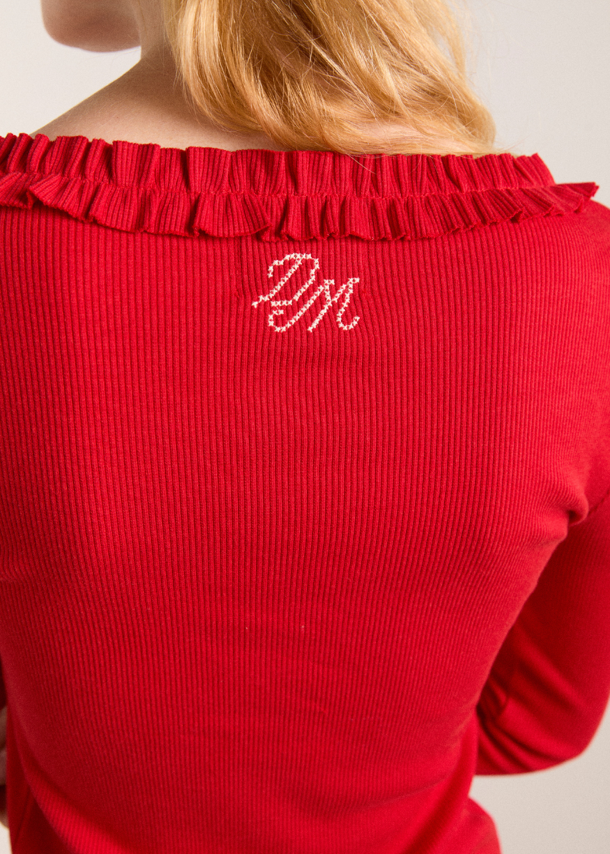 Damson Madder Varsha Cardigan - Cherry Red