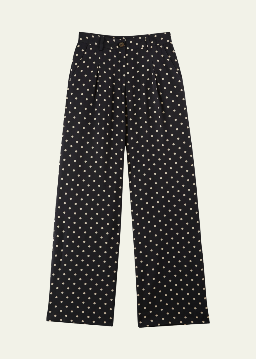 Emile et Ida Black Polka-Dot Pants