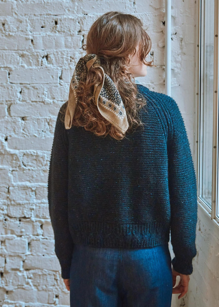 Emile et Ida Clay Wool Cardigan in Midnight Blue