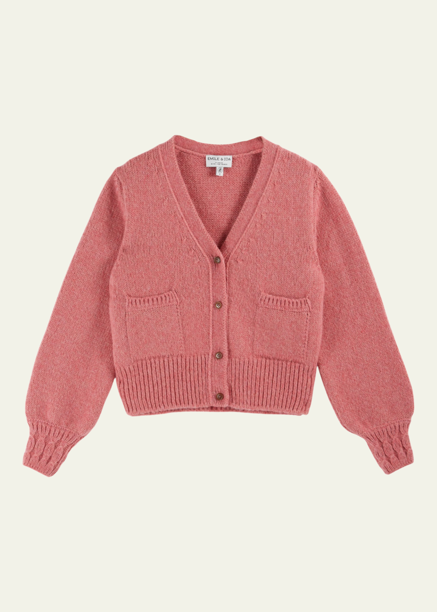 Emile et Ida Cream Very Soft Pink Cardigan