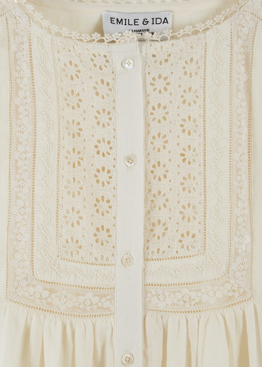 Emile et Ida Ecru Lace Blouse