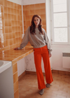 Emile et Ida Orange Wide-Leg Velvet Trousers