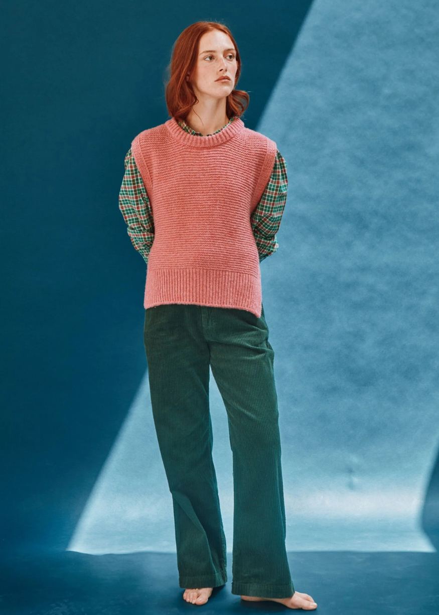 Emile et Ida Very Soft Pink Sleeveless Knotted Sweater