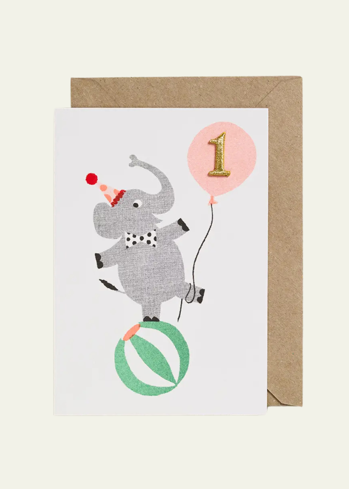 First Birthday Elephant Card