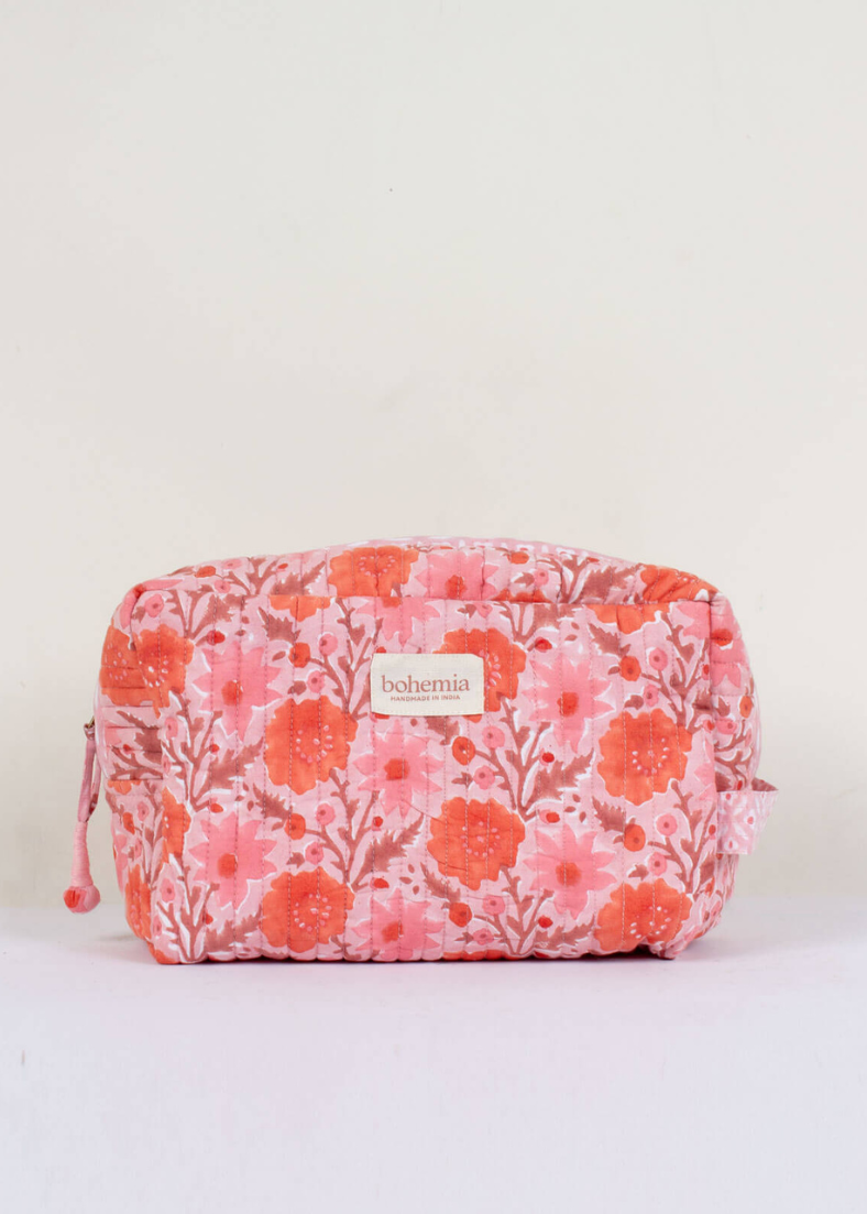 Floribunda Washbag, Vintage Pink