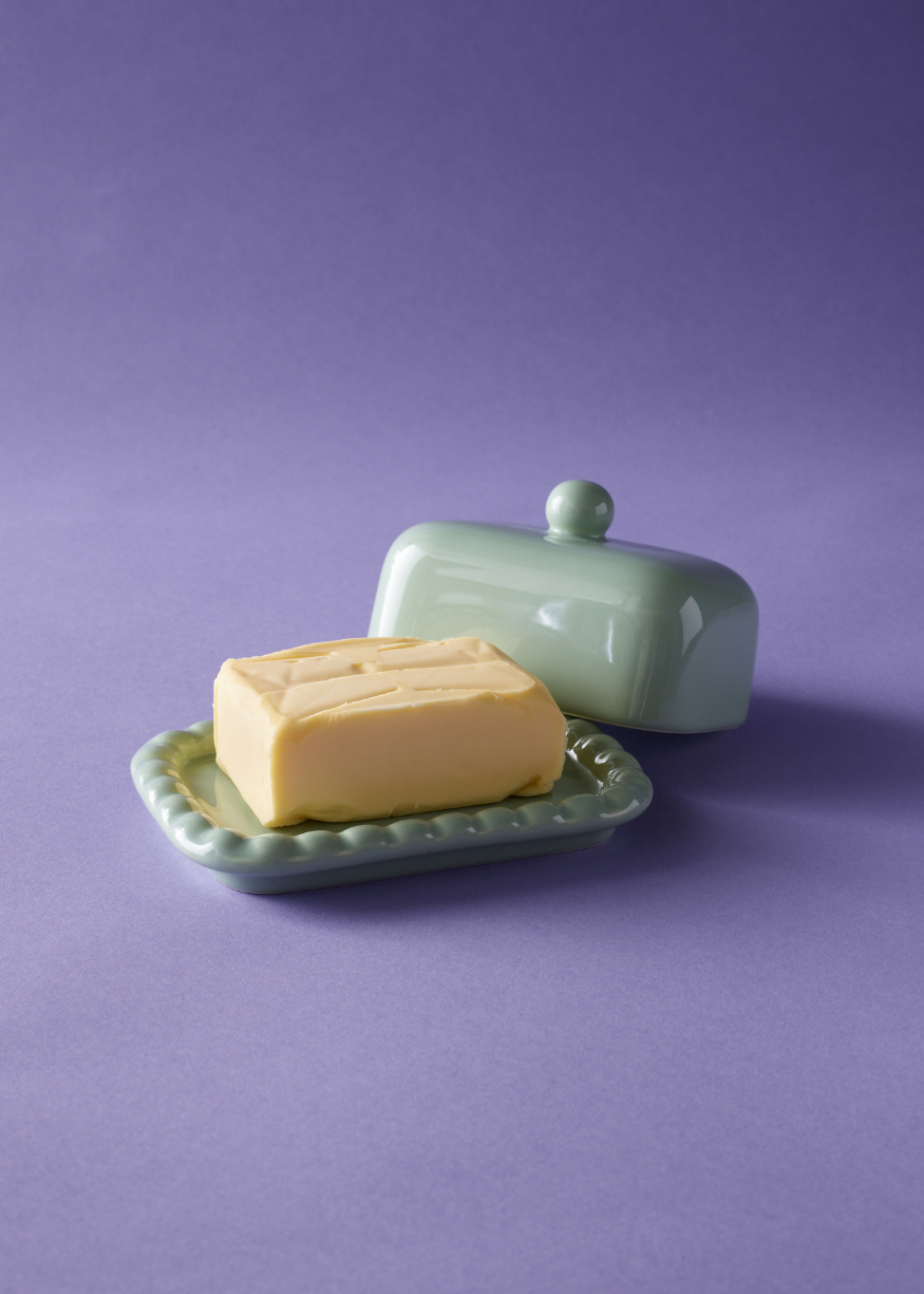 Gladys Ceramic Green Bobbin Butter Dish