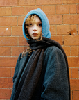 HADES Wool The Hooded Scarf | Tobacco Brown & Blue