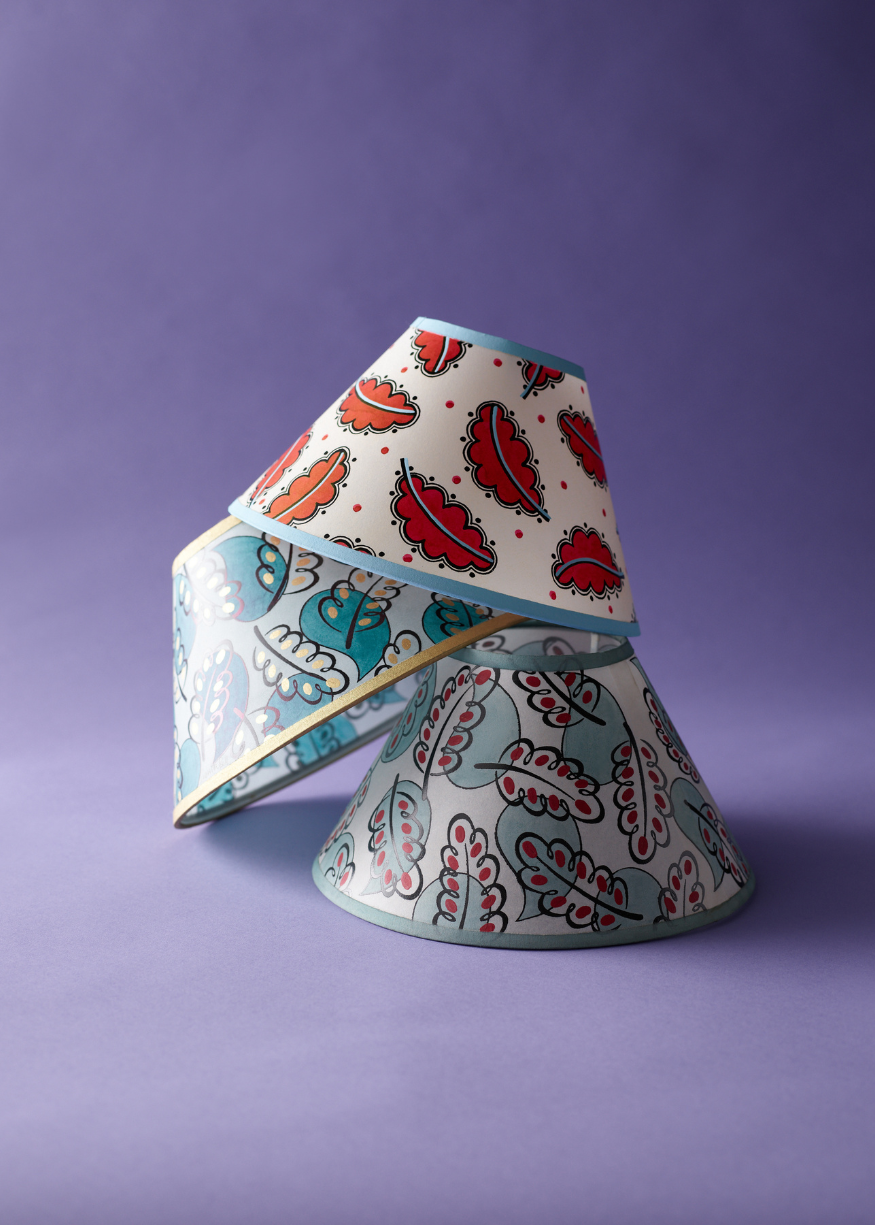 Hand-painted Oak Leaf Lampshade (Various Colours)