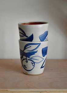  Illustrated Ceramic Tumbler — Orange