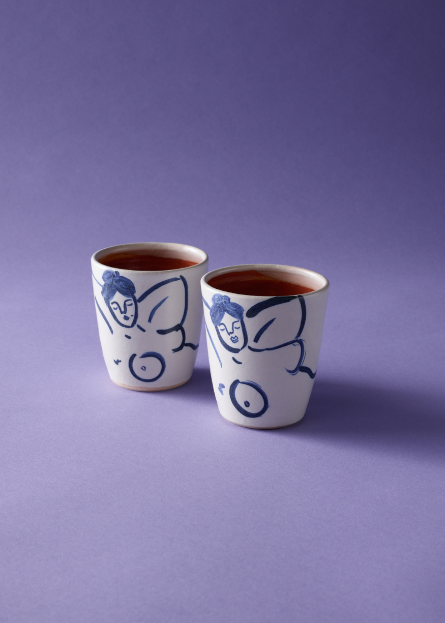 Illustrated Ceramic Tumbler — Sunbather