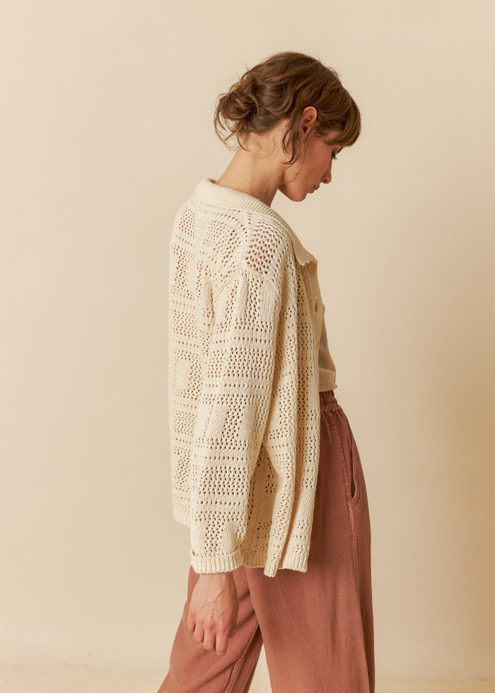 Indi & Cold Crochet Knit Shirt