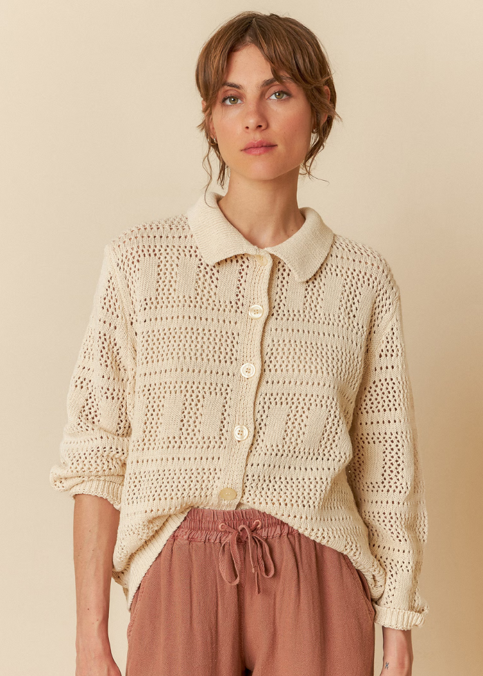 Indi & Cold Crochet Knit Shirt