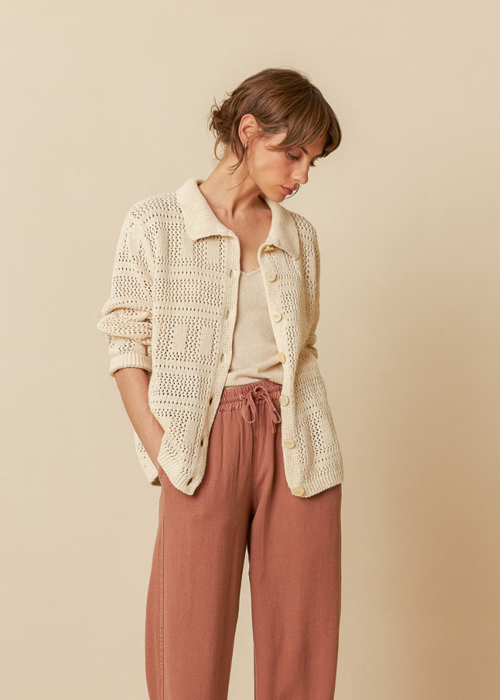 Indi & Cold Crochet Knit Shirt