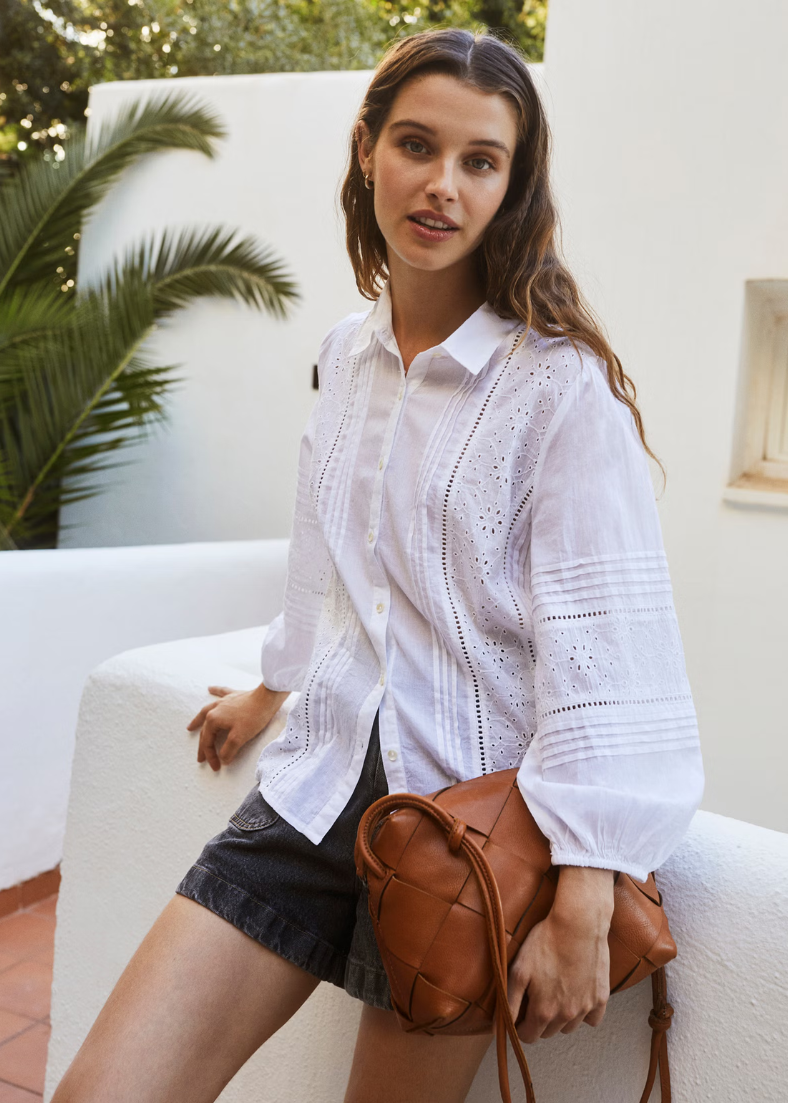 Indi & Cold Embroidered Voile Shirt