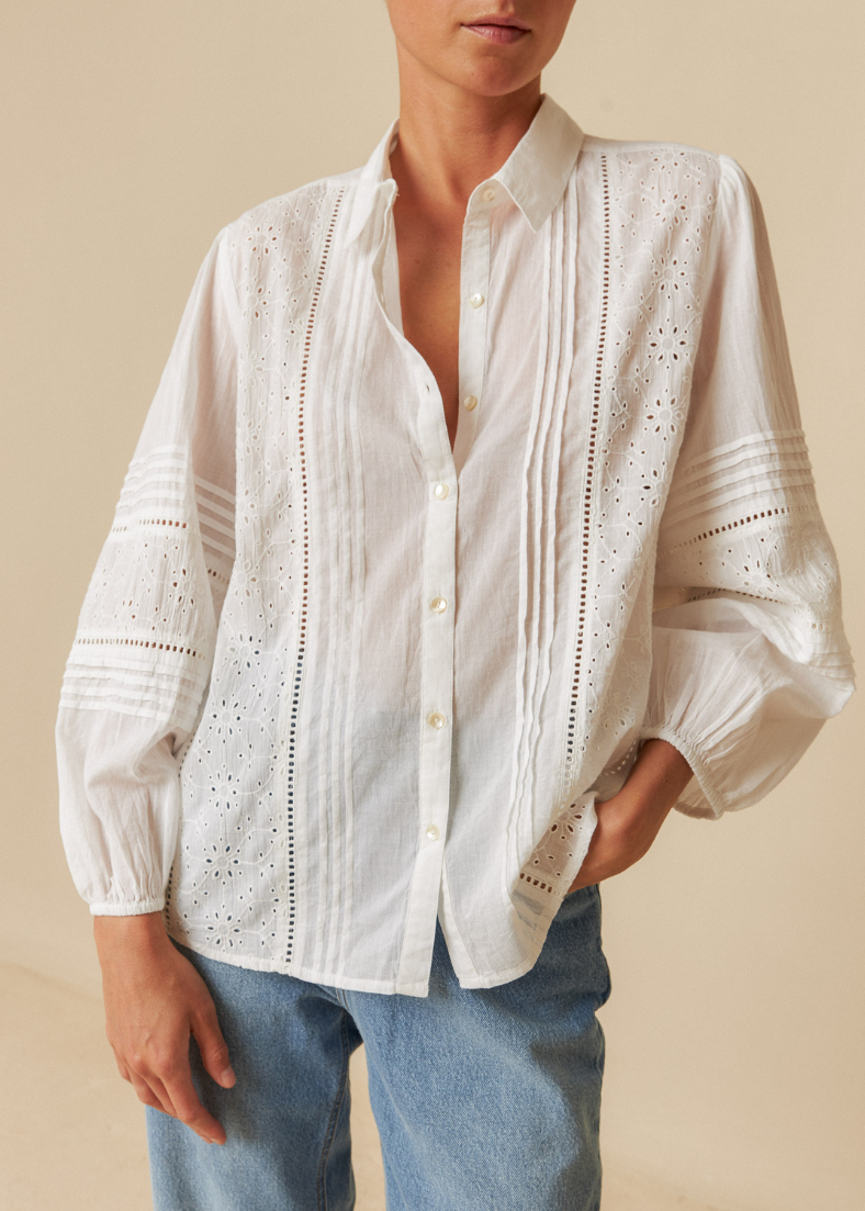 Indi & Cold Embroidered Voile Shirt