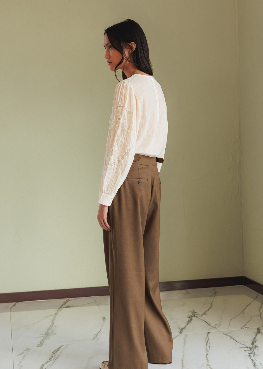 Indi & Cold Romantic Embroidered Blouse, Organic Cotton