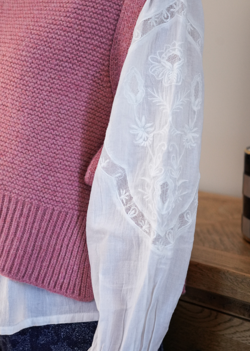 Indi &amp; Cold Romantic Embroidered Blouse, Organic Cotton