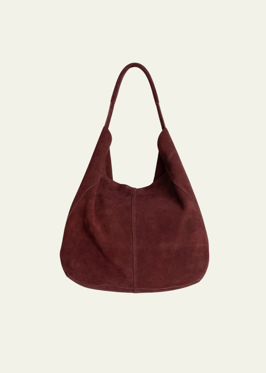 Indi & Cold Suede Leather Tote Bag - Garnet