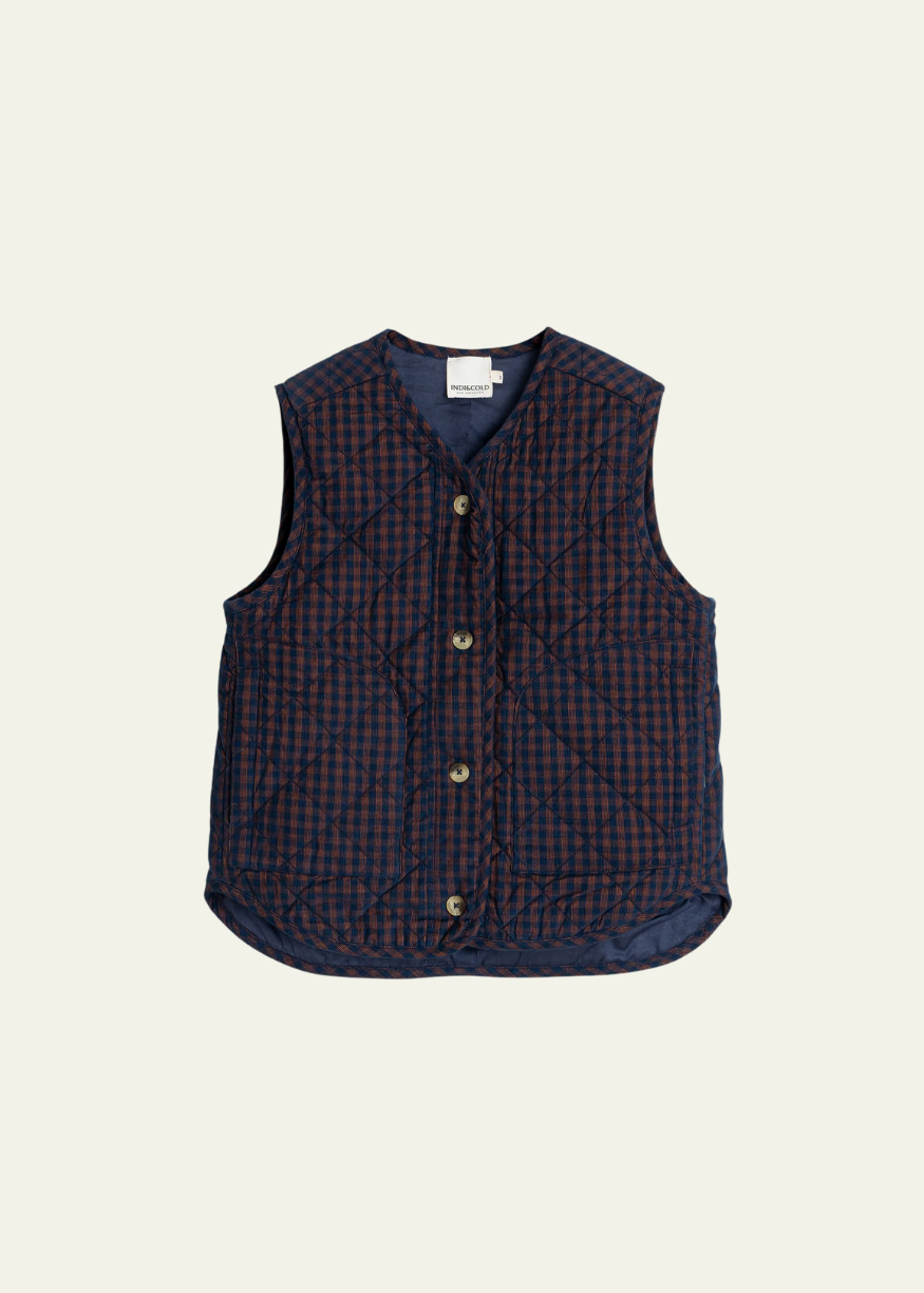 Indi & Cold Vichy Quilted Micro-Corduroy Gilet