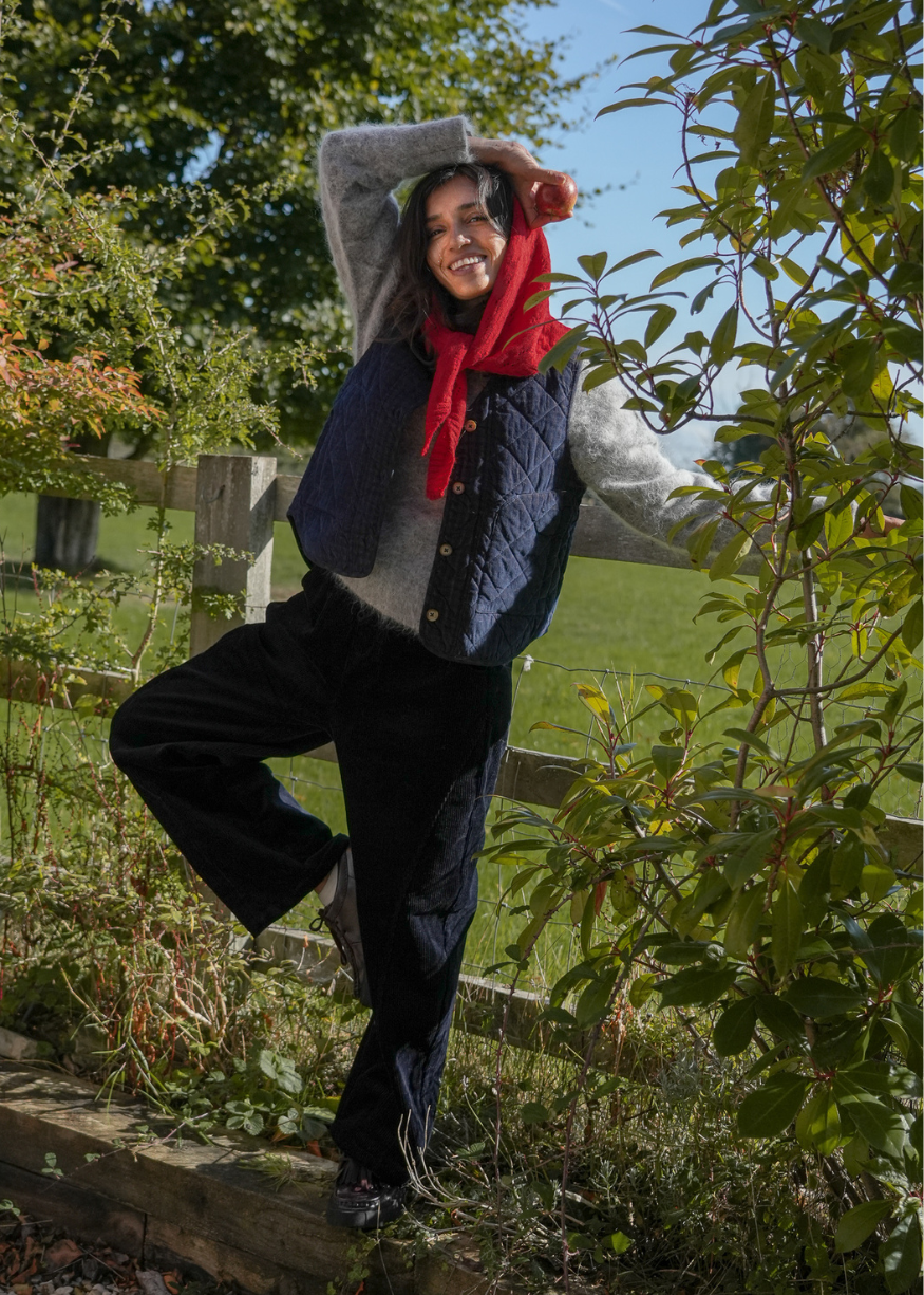 Indi & Cold Vichy Quilted Micro-Corduroy Gilet