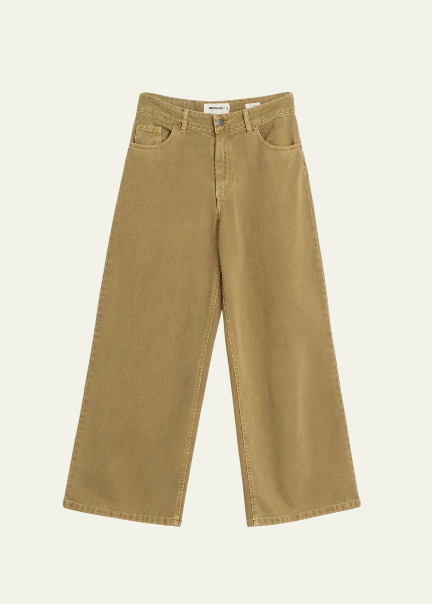 Indi & Cold Wide-Leg Cotton Twill Trousers