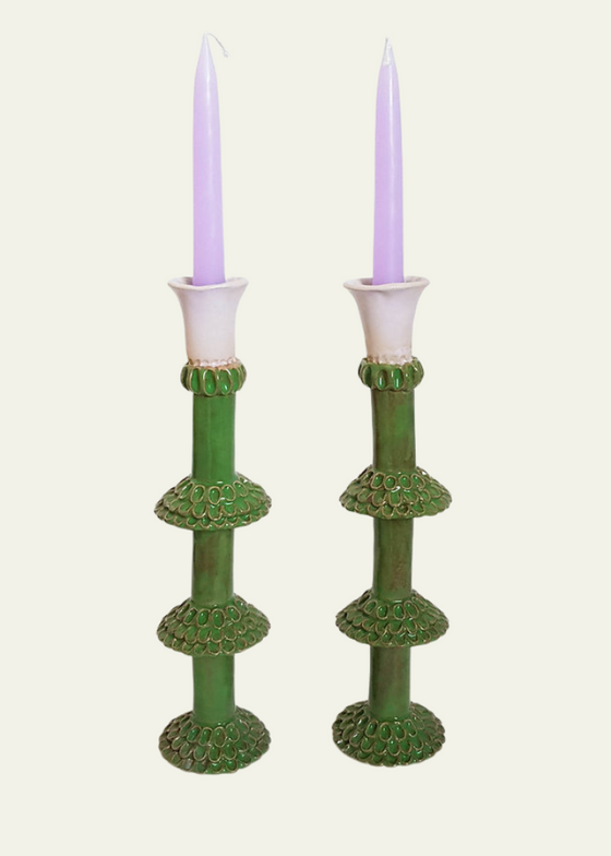 Late Bloomer Tall Ceramic Candlestick