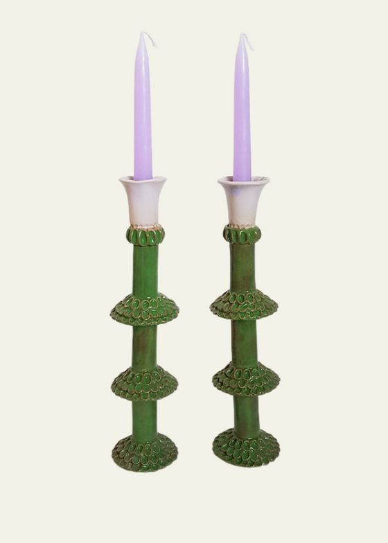 Late Bloomer Tall Ceramic Candlestick