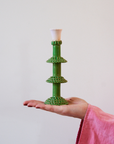 Late Bloomer Green Ceramic Candlestick