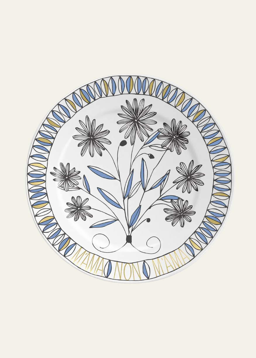 'Loves Me, Loves Me Not' Decorative Wall Plate in Blue