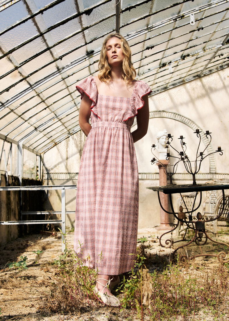 Maison Anana Ambre Red Check Dress