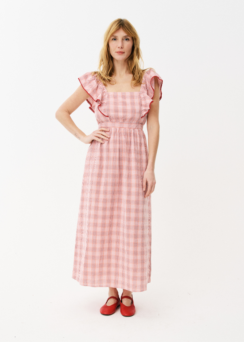Maison Anana Ambre Red Check Dress