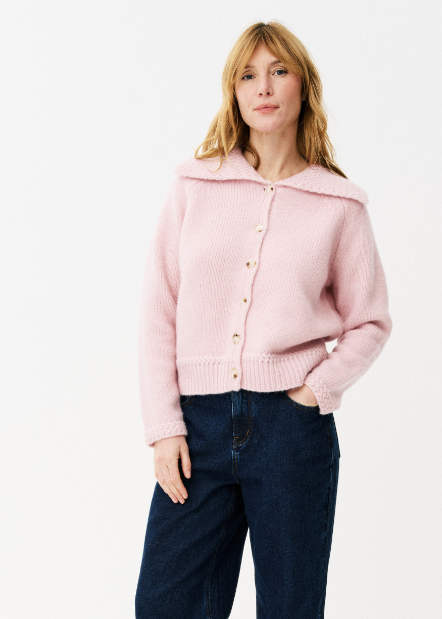 Maison Anana Aurelia Rose Cardigan in Wool & Cotton Blend