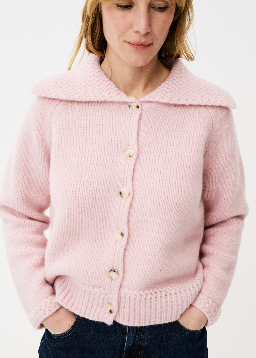 Maison Anana Aurelia Rose Cardigan in Wool & Cotton Blend