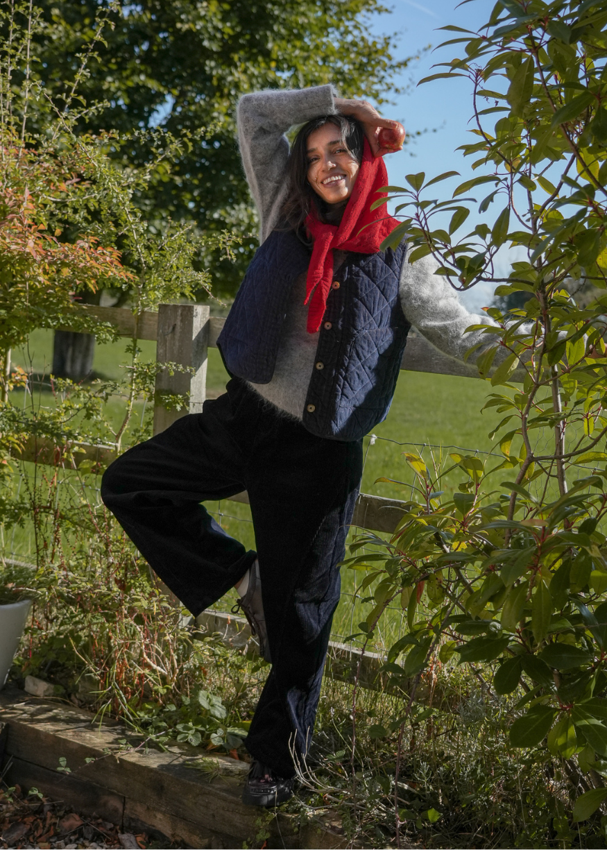 Maison Anana Navy Lilya Cord Trousers