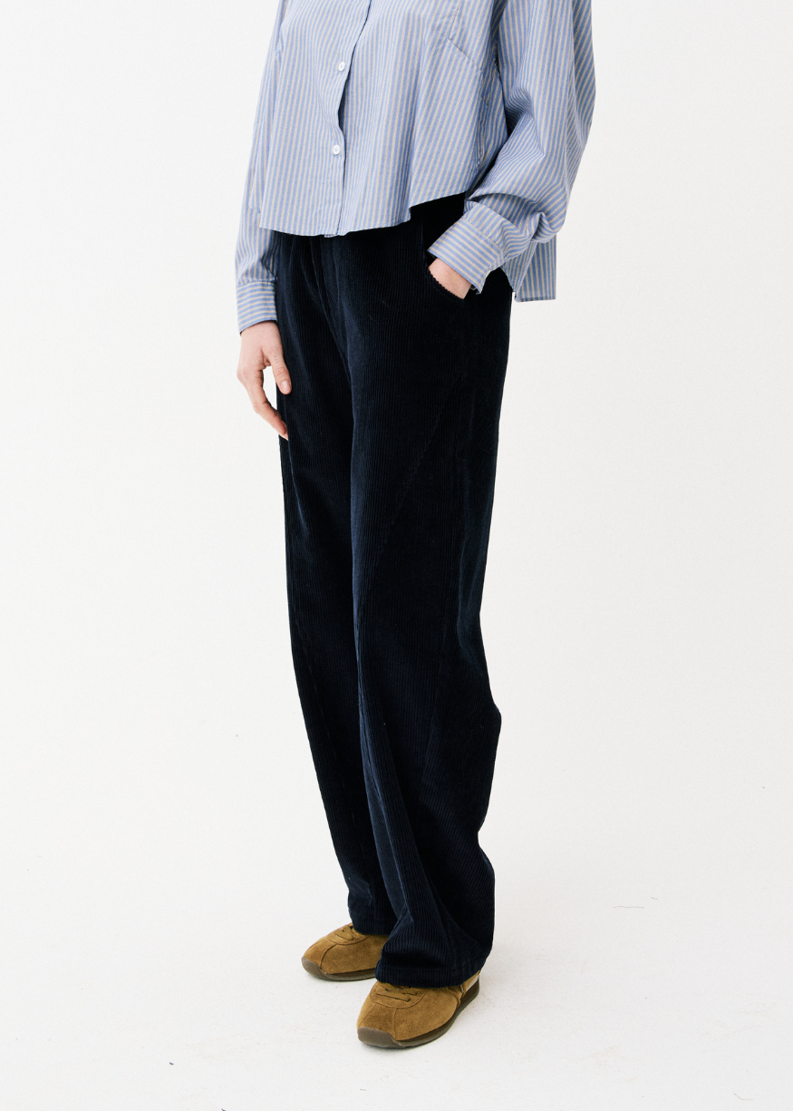 Maison Anana Navy Lilya Cord Trousers