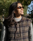 Maison Anana Piat Brown Check Gilet