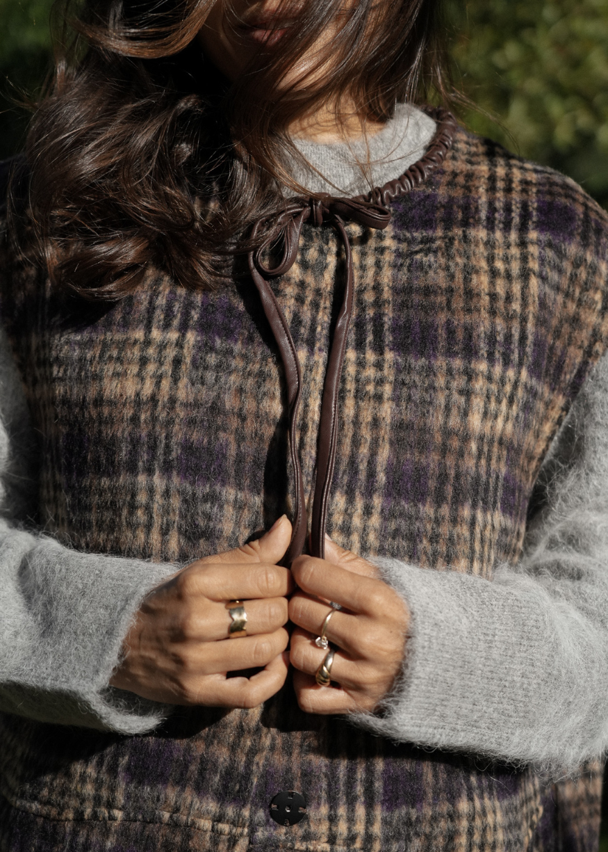Maison Anana Piat Brown Check Gilet