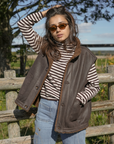 Maison Anana Pius Striped Roll Neck Jumper in Chocolate Stripe