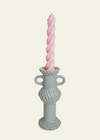 Pale Grey Candlestick with Arms