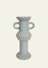 Pale Grey Candlestick with Arms