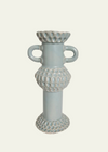 Pale Grey Candlestick with Arms