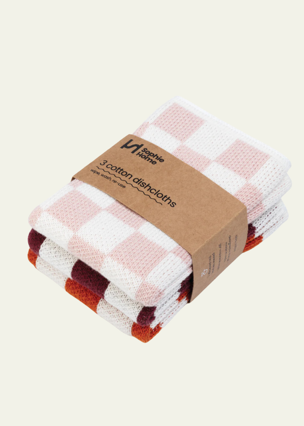 Reusable Check Dishcloths - Orange