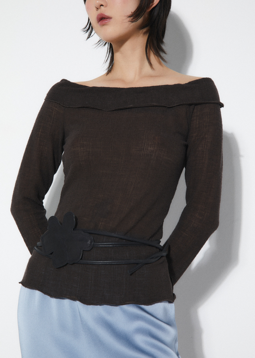 Rita Row Rose Leather Tie Belt