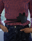 Rita Row Rose Leather Tie Belt