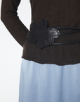 Rita Row Rose Leather Tie Belt