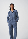 Seventy + Mochi Patch Pocket Indie Jumpsuit in Washed Denim