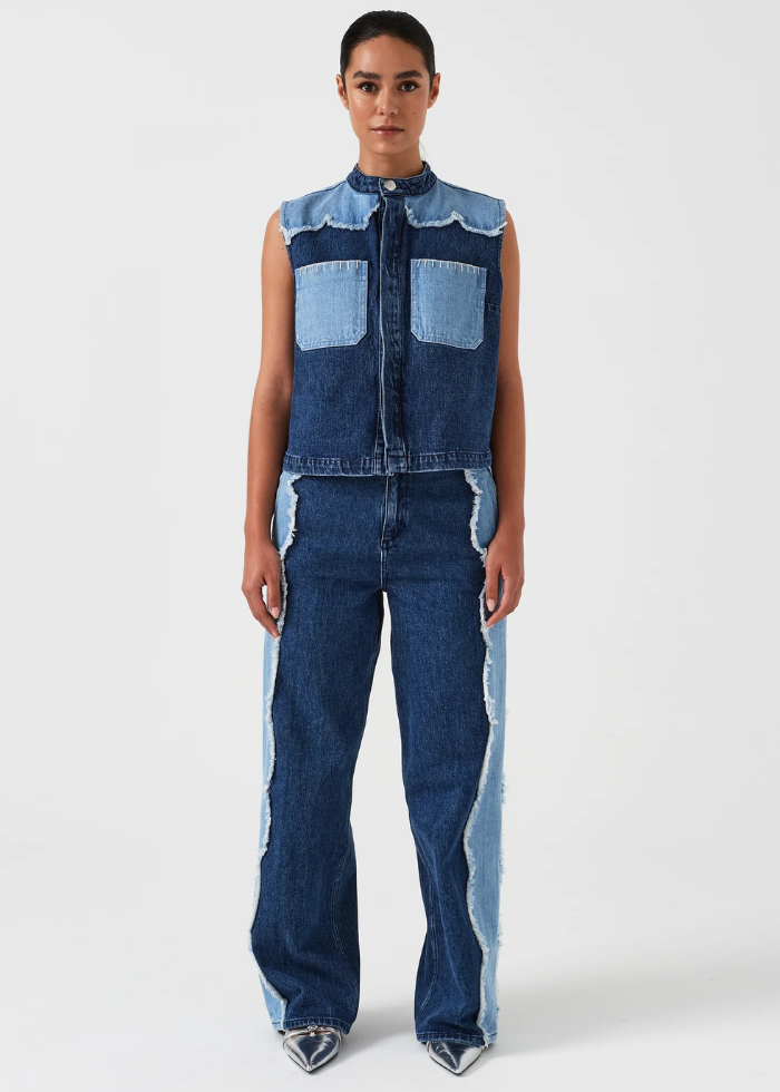 Seventy + Mochi Ari Jean in Dark Vintage Scallop