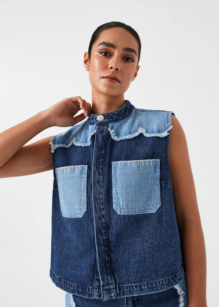 Seventy + Mochi Ari Waistcoat in Dark Vintage Scallop