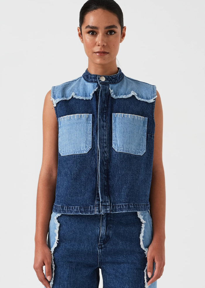 Seventy + Mochi Ari Waistcoat in Dark Vintage Scallop